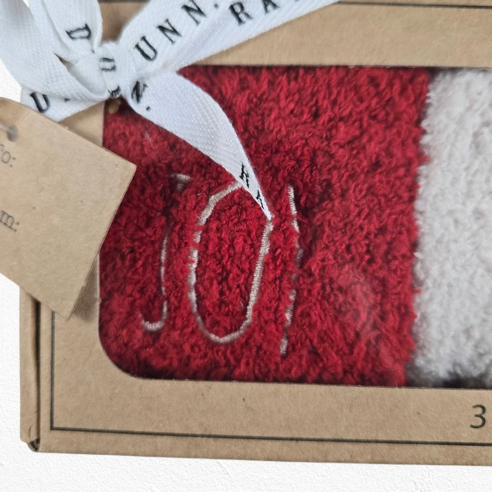 Rae Dunn Joy Peace Cheer Cozy Socks 3-Pack Fuzzy Christmas Gift Set NIB OSFM